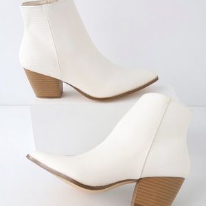 Lulus x Matisse white booties